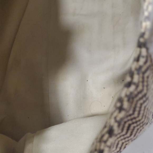 Tory Burch Brown and Cream Chevron Tote - Picture 9 of 15